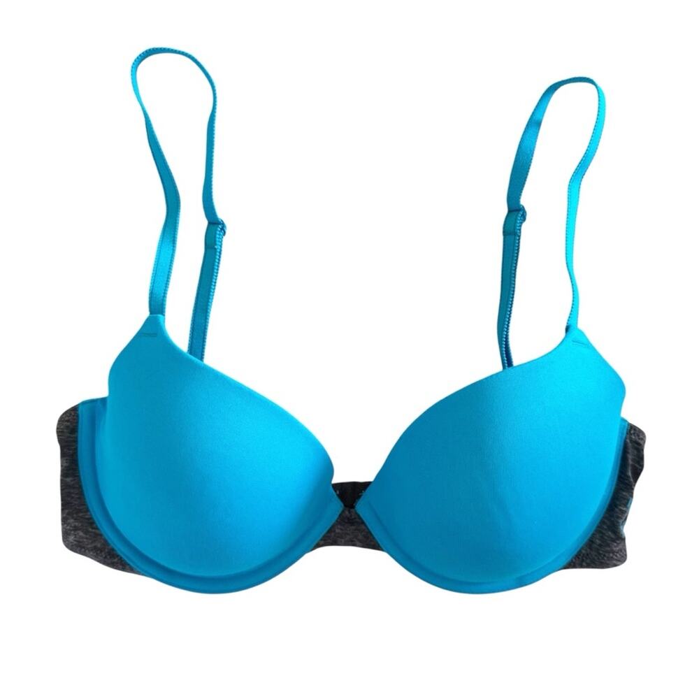 Victoria's Secret PINK Wear Everywhere Push-Up Bra Blue Gray Colorway Size 32D
